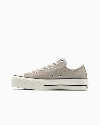 Chuck Taylor All Star Lift Platform Suede Wonder Stone/Egret/Black, Inner Side View