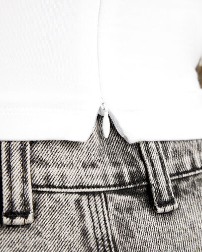 Sleeveless Mock Neck Top White, Detail View