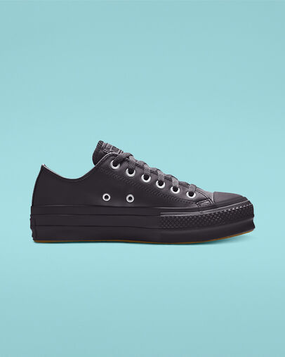 Custom Chuck Taylor All Star Platform Leather Low Top monoblack