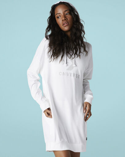 Oversized Pullover Hooded White, Front View