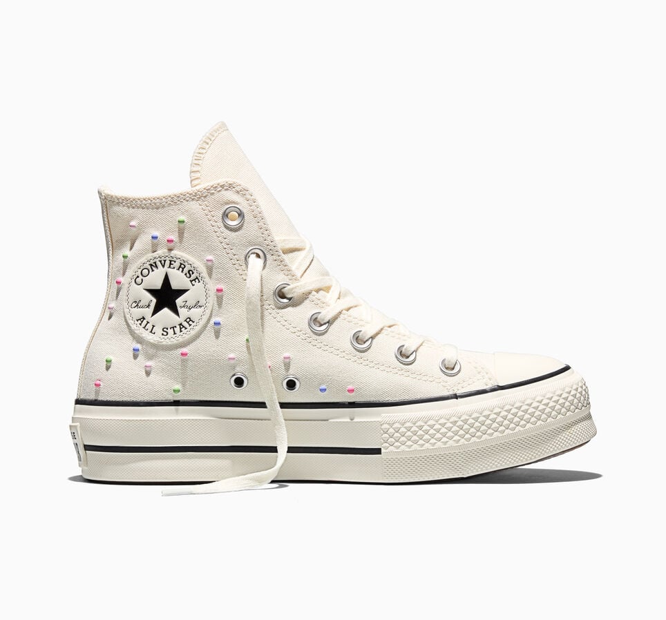 Chuck Taylor All Star Lift Platform Mini Studs Egret/Very Peri Purple/Black