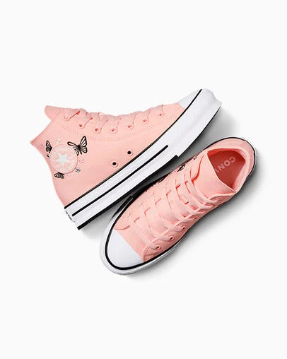 Chuck Taylor All Star EVA Lift Butterflies Soft Peach/White/Black, Angled View