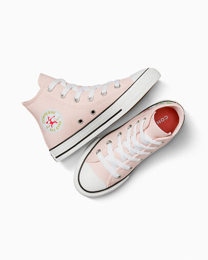 Chuck Taylor All Star Embroidered Mushroom Blush Hush Pink /Firestormed/White, Angled View