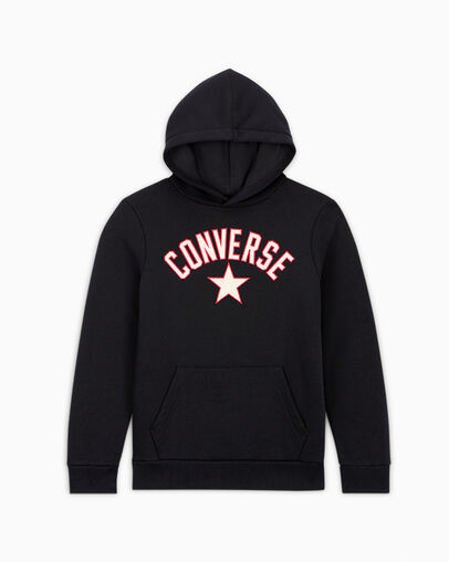 Arched Logo Hoodie Black, Front View