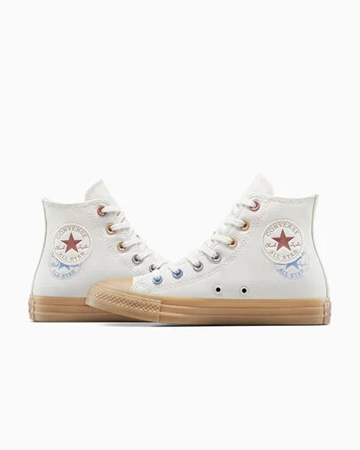 Chuck Taylor All Star Double Patch Vintage White/Gum Light Brown, Detail Angle View