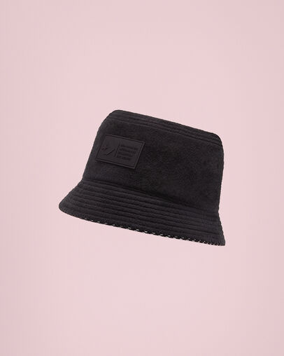 Fleece Bucket Hat Converse Black, Front View