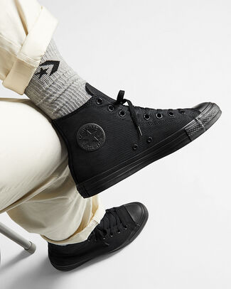Chuck Taylor All Star Canvas Black Monochrome, Outer Side View