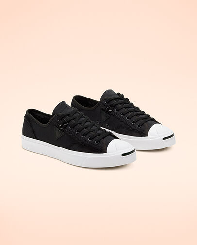 Faux Fur-Lined Leather Jack Purcell Black/Egret/White