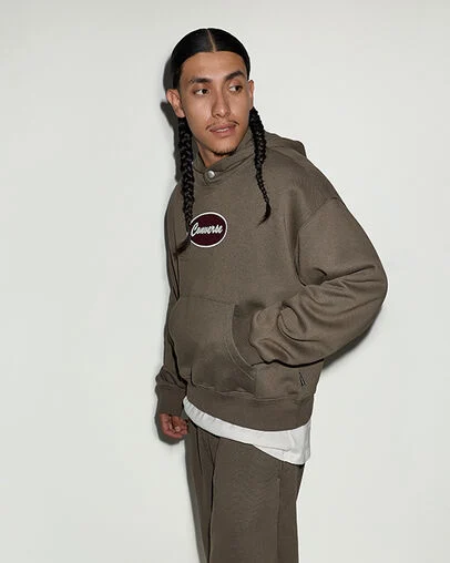 Converse Garage Full-Zip Fleece Hoodie Truffle, Full Body View