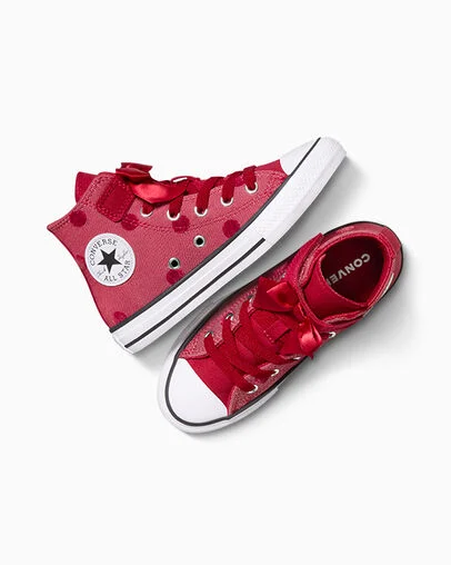 Chuck Taylor All Star Polka Dots & Bow Easy On Days Ahead/White/Days Ahead, Angled View