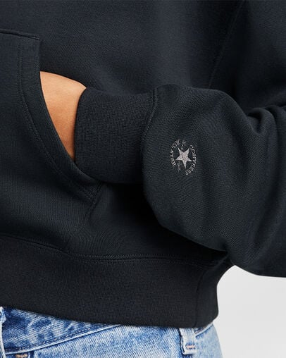 Valentine's Day Cropped Hoodie Converse Black, Detail View