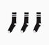 3-Pack Double Stripe Crew Socks Black