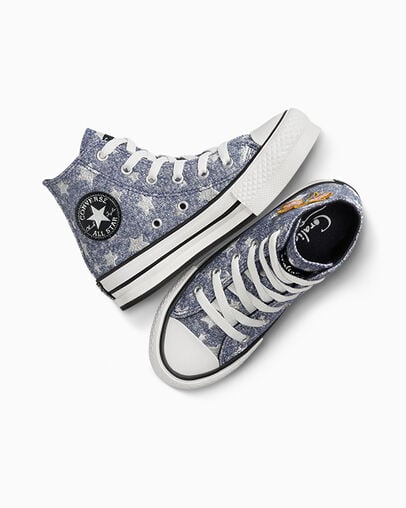 Converse x Coraline Chuck Taylor All Star EVA Lift Platform Fresh Blueberry/Black, Angled View