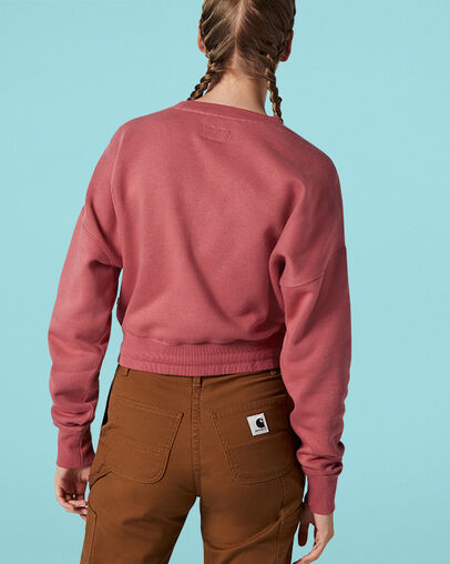 Star Chevron Cropped Crew Light Redwood