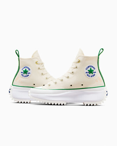 Run Star Hike Platform Camp Converse Egret/White/Green, Detail Angle View