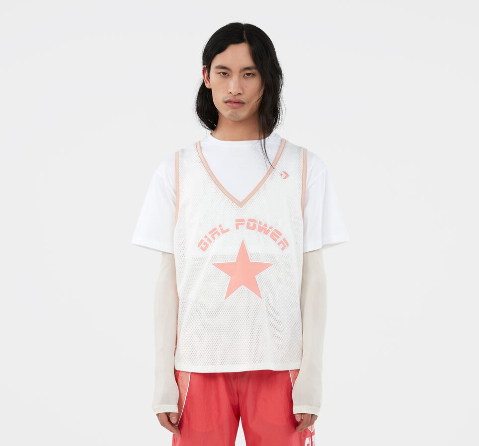 Converse x Feng Chen Wang Oversized Mesh Overlay T-Shirt Cloud Dancer