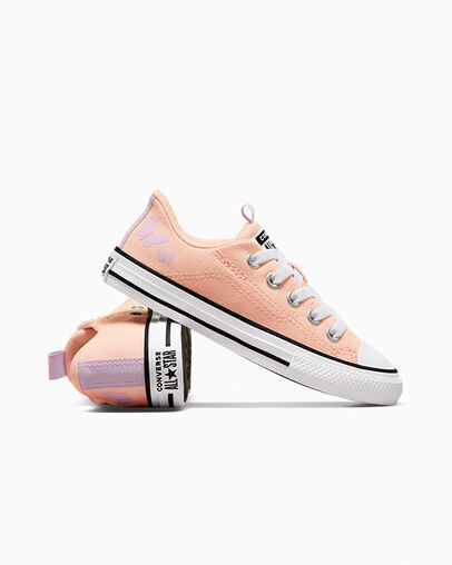 Chuck Taylor All Star Butterflies Soft Peach/Grape Fizz/White, Detail Angle View