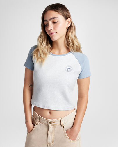 Chuck Taylor Raglan T-Shirt Light Retro Grey Heather, Front View