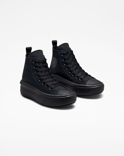 Chuck Taylor All Star Move Platform Black/Black/Dk Smoke Grey, Angled View