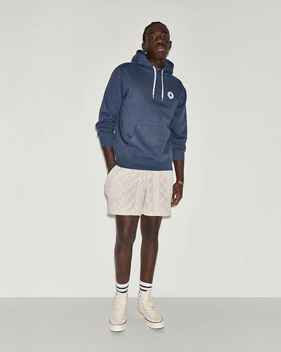 Chuck Taylor Patch Pullover Hoodie Converse Navy, Full Body View