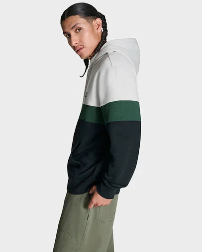 Color Block Pullover Hoodie Grey Multi, Full Body View