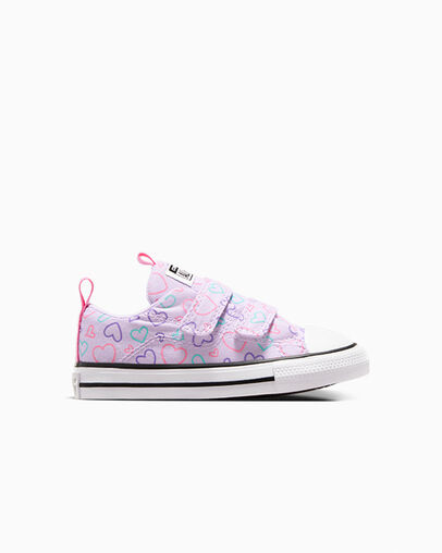 Chuck Taylor All Star Hearts Easy-On Vapor Violet/Oops Pink/ White, Outer Side View