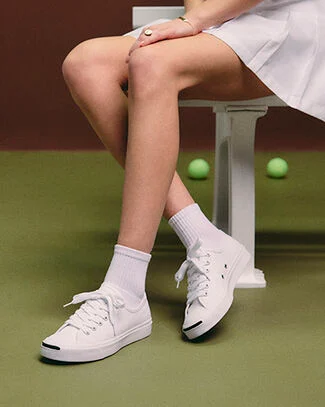 Jack Purcell Canvas White/White/Black, Detail Angle View