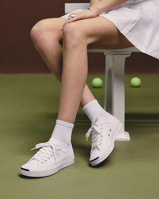 Jack Purcell Canvas White/White/Black, Detail Angle View