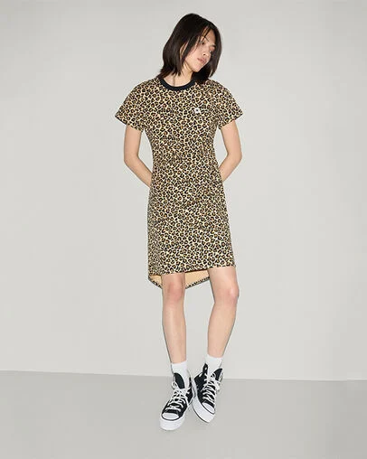Chuck Patch Relaxed T-Shirt Dress Archive Cheetah Print, Detail View