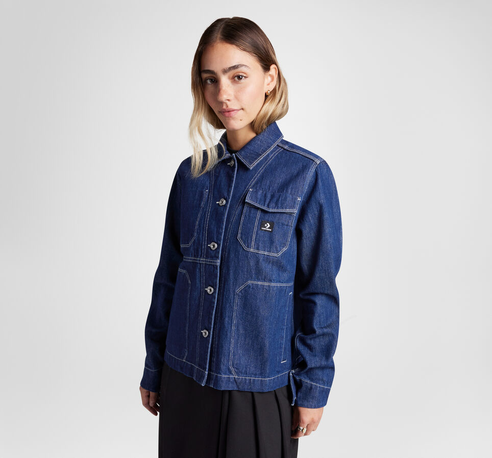 Denim Work Coat Rigid Resin Denim