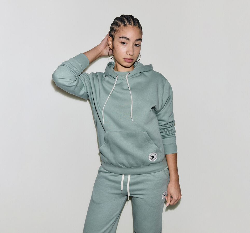 Chuck Taylor Patch Pullover Hoodie Thyme Again Green