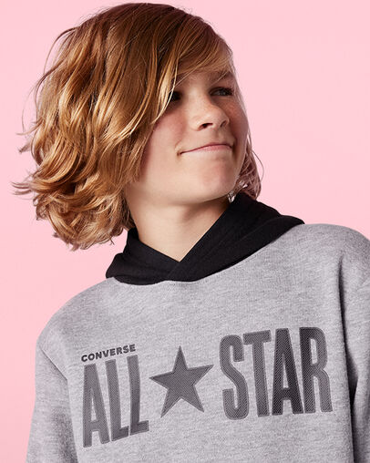 All Star Colorblock Fleece Pullover Dark Grey Heather