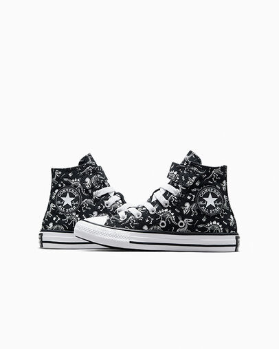 Chuck Taylor All Star Easy-On Dinos Black/White/White, Detail Angle View