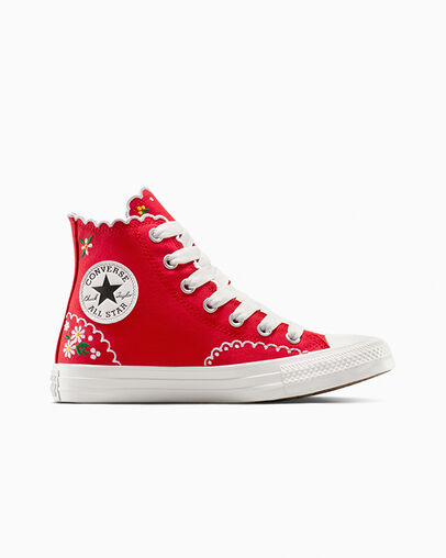 Chuck Taylor All Star Embroidered Flowers Red/Green/White, Outer Side View