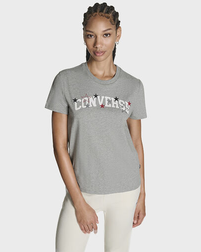 Stars T-Shirt Vintage Grey Heather, Back View