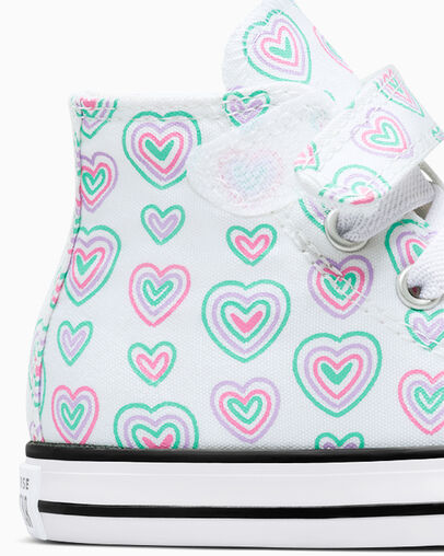 Chuck Taylor All Star Hearts Easy-On White/Oops Pink/White, Detail Angle View