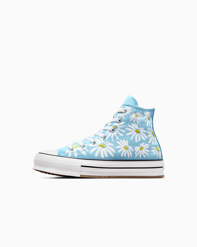 Chuck Taylor All Star Lift Platform Floral True Sky/Dandy Lion/White, Inner Side View