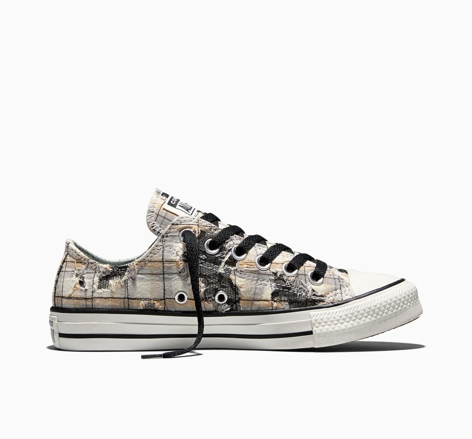 Chuck Taylor All Star Distressed Plaid Lace Pavemint/Blonde Espresso/Black