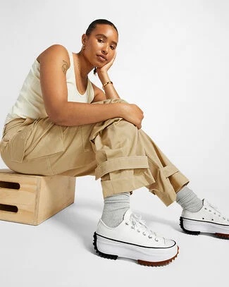 Run Star Hike Platform Canvas White/Black/Gum, Outer Side View