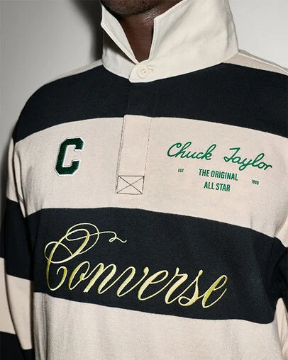 Varsity Relaxed Rugby Polo Converse Black Multi