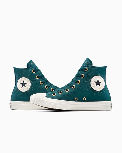 Chuck Taylor All Star Cosmic Embroidery Jaded Teal/Egret, Detail Angle View