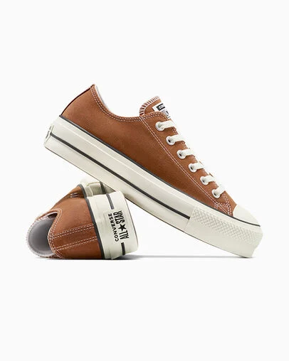 Chuck Taylor All Star Lift Platform Suede Warm Tan/Egret/Black, Detail Angle View