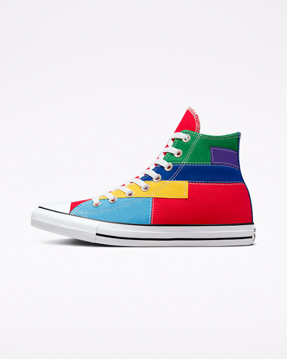 Converse Chuck Taylor All Star Patchwork High Top (Red Size 8.5) Unisex Canvas Shoes