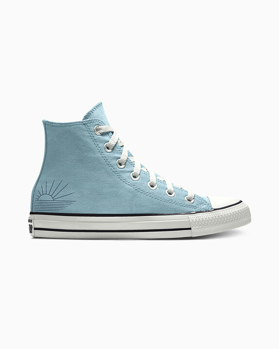 two different colored converse