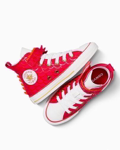 Chuck Taylor All Star Easy-On Lunar New Year Dragon Red/White/Gold, Angled View