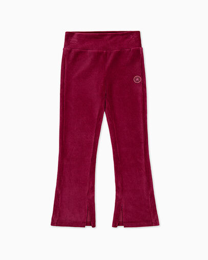 Velour Flared Leggings Sporty Berry, Detail View