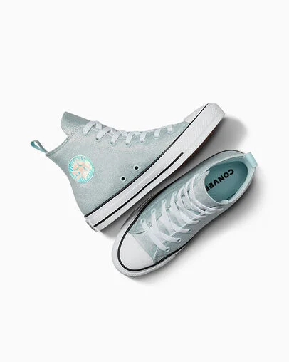 Chuck Taylor All Star Iridescent Winter Slay Blue /White/Black, Angled View