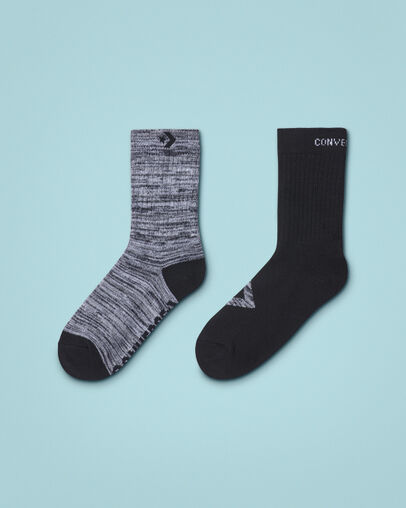 2-Pack Star Chevron Crew Socks Black, Front View