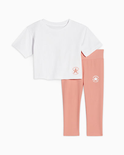 Boxy T-Shirt and Legging Set Flamingo Fade, Front View