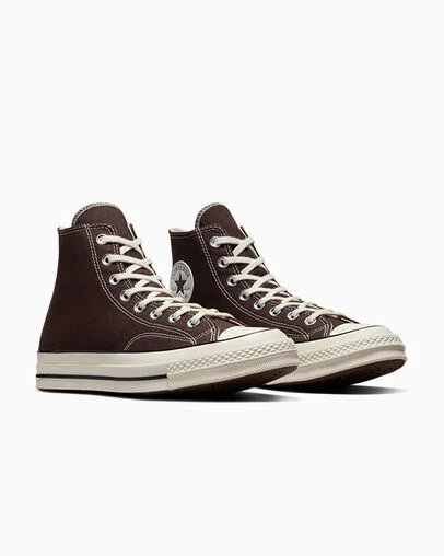 Chuck 70 Canvas Dark Root Brown/Egret/Black, Top and Side View